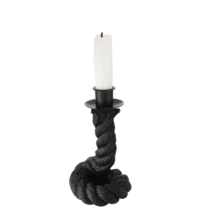 &Quirky Black Rope Candle Holder