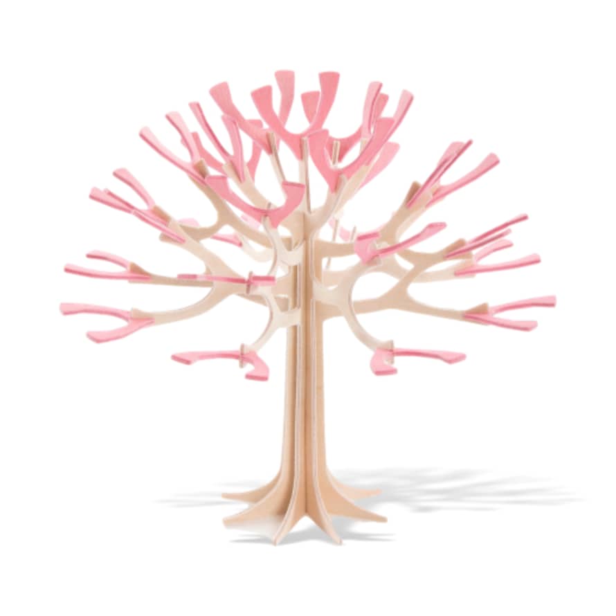 Lovi Season Tree 11.5cm Natural Wood & Cherry Pink 