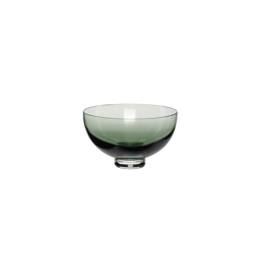 Hubsch Small Fluted Glass Bowl in Green 