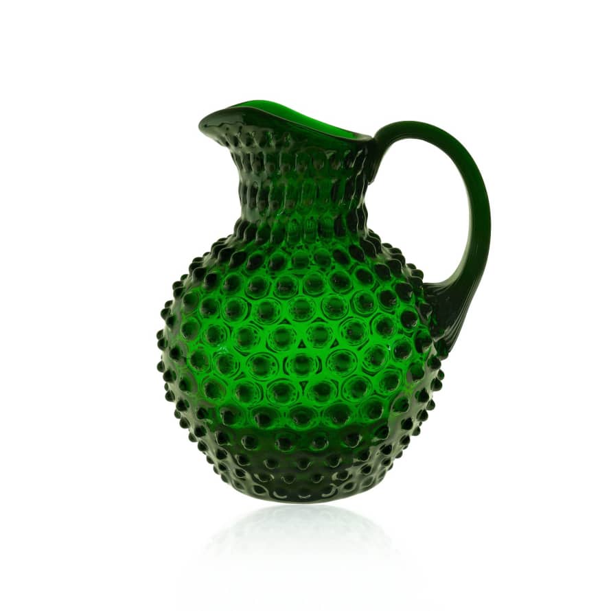 Or & Wonder Collection Small Emerald Crystal Hobnail Pitcher