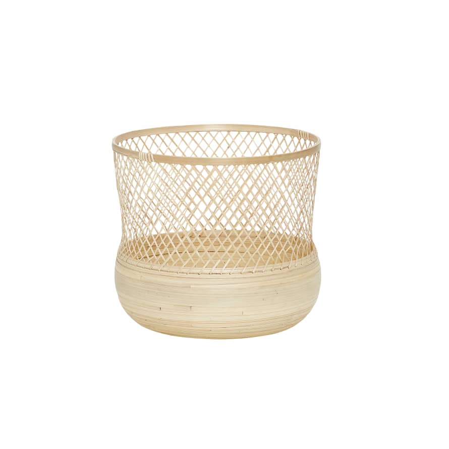 Hubsch Round Bamboo Baskets in Medium