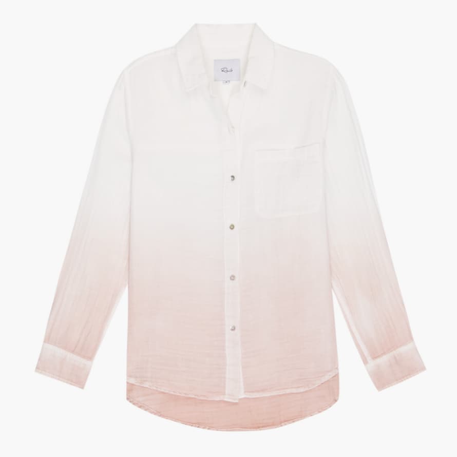 Rails Ellis Cotton Shirt - White Blush Dip Dye