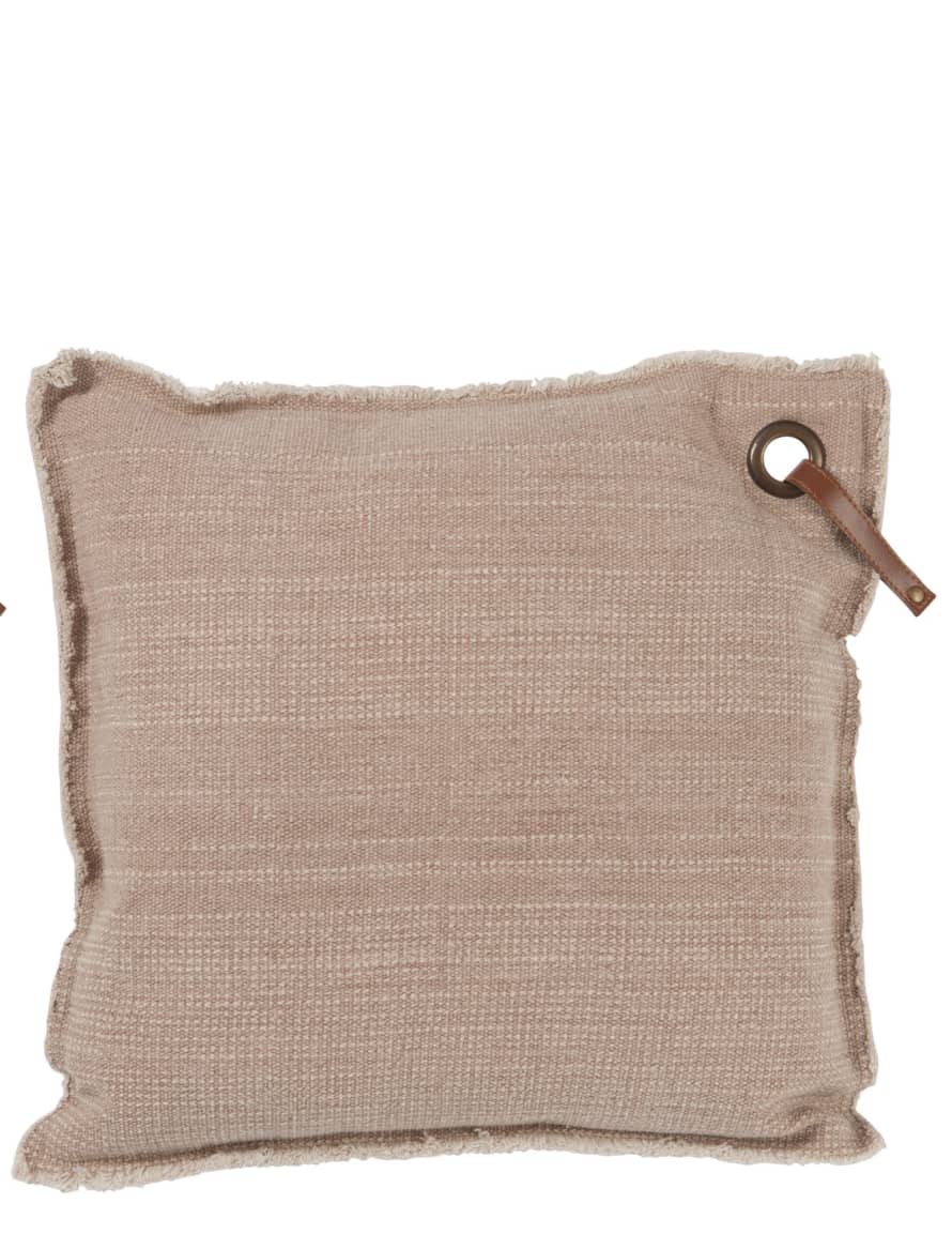 Jolipa Light Brown Cotton Cushion 