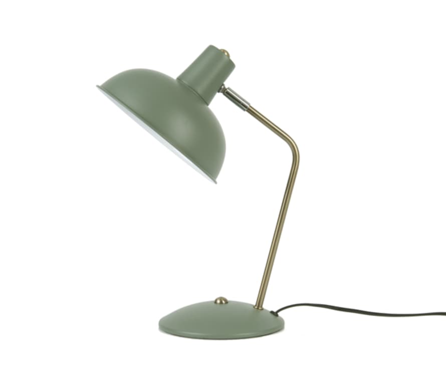 Present Time Matt Jungle Green Hood Table Lamp