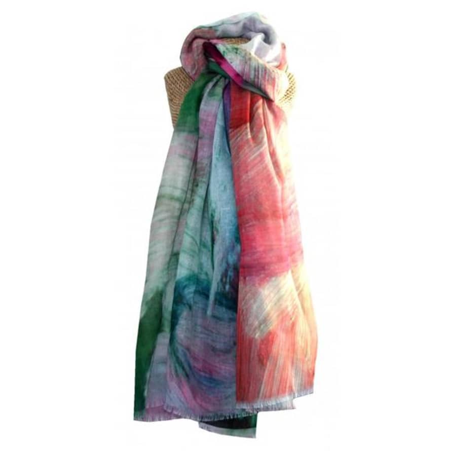 Lua Abstract Scarf Oils Pink