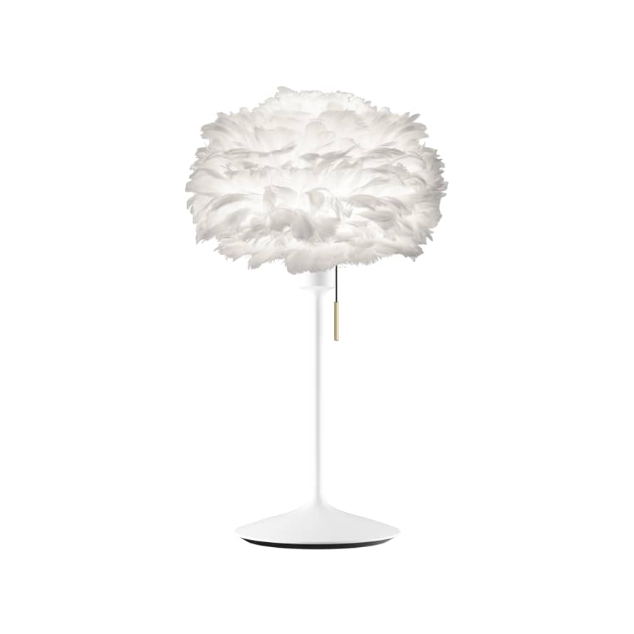 UMAGE Mini White Feather Eos Table Lamp with White Santé Stand