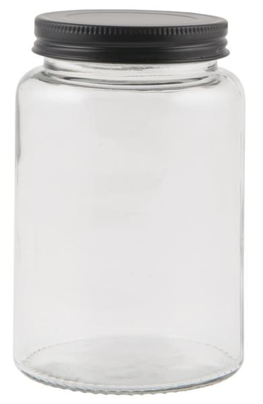 Ib Laursen Black Lid Glass Storage Jar