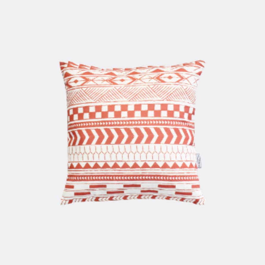 Pura Cal Coral Geometric Tribal Pattern Cotton Cushion Cover 45x45