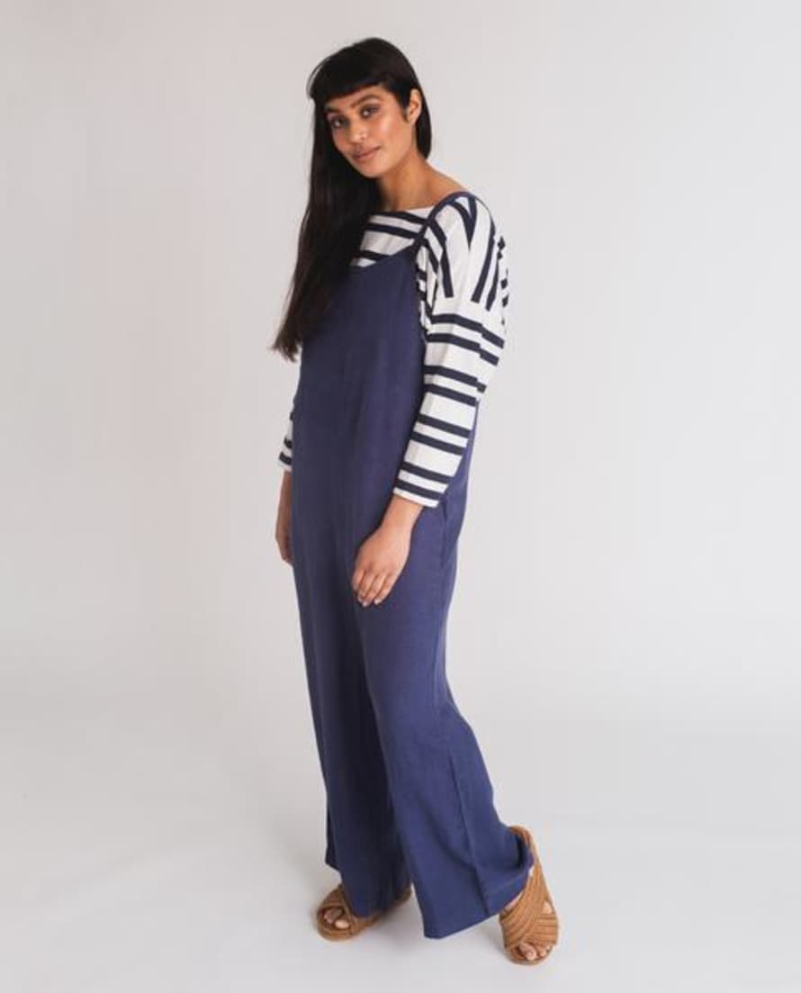 Beaumont Organic SPRING Unity Jane Linen Jumpsuit In Navy