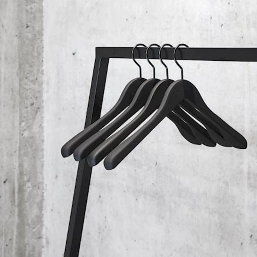 HAY Soft Coat Hanger / 4 Pcs Wide Black