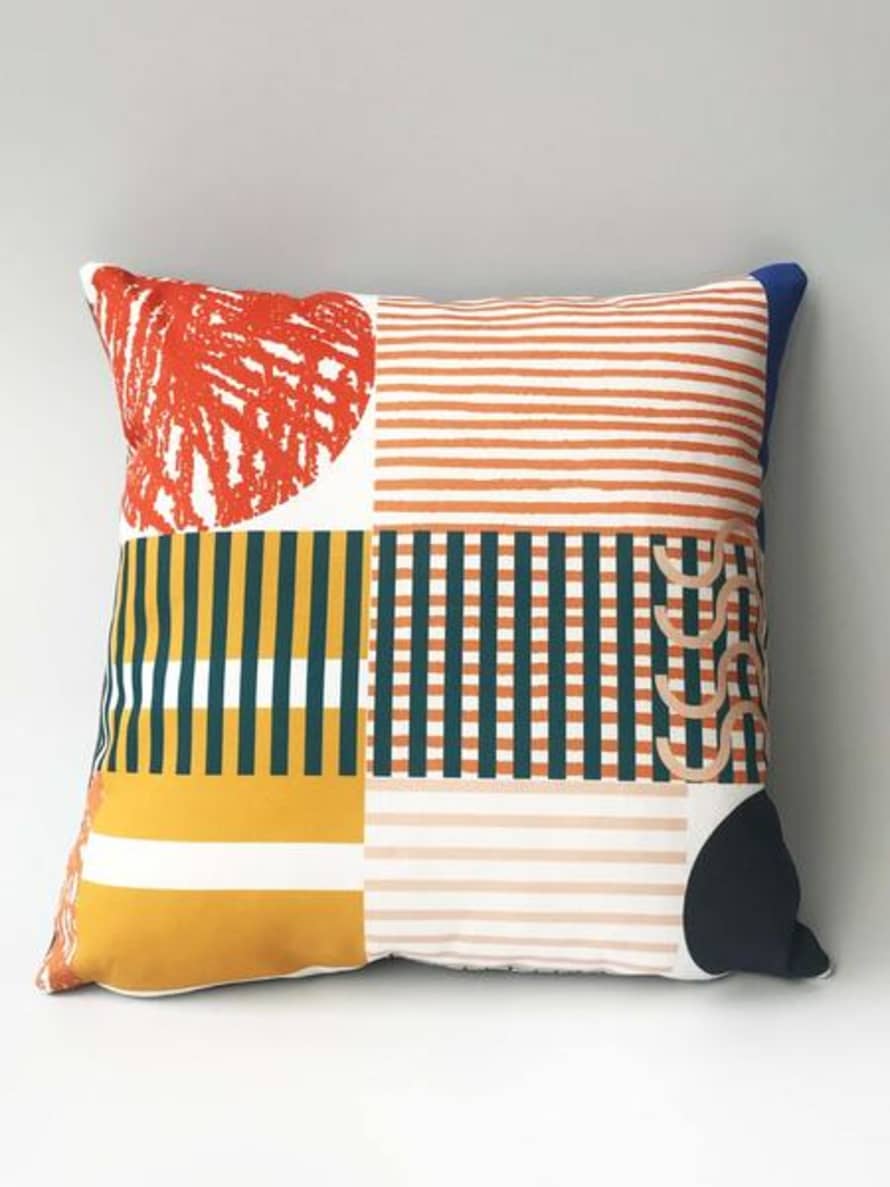 Millie Rothera Cushion In Multicolour Play Print