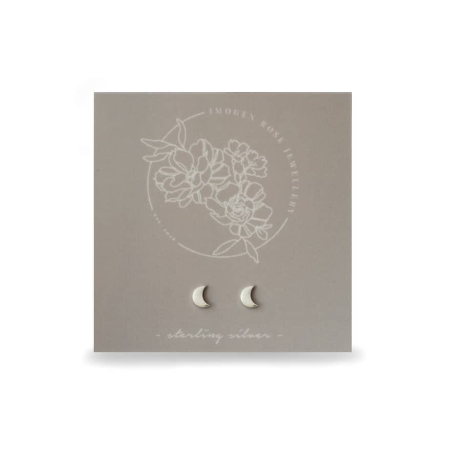 By Imogen Rose  Mini Crescent Moon Stud Earrings