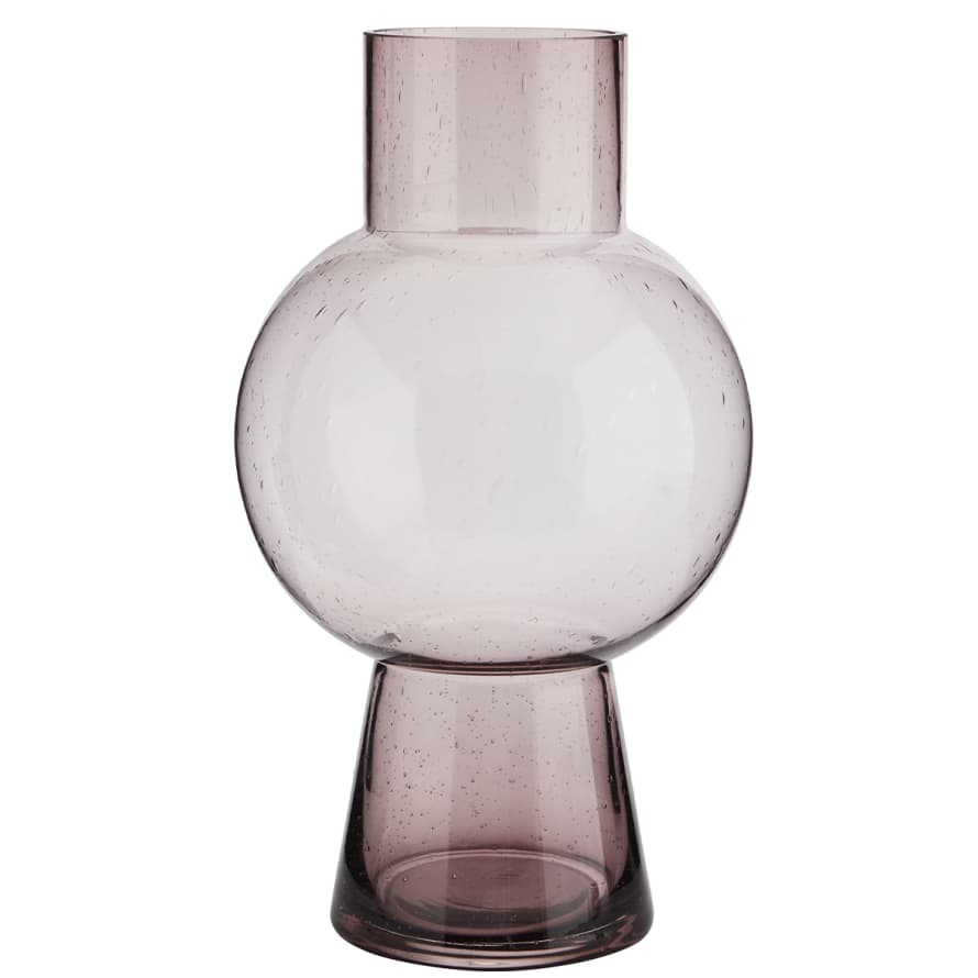 Madam Stoltz Light Purple Glass Vase with Bubbles