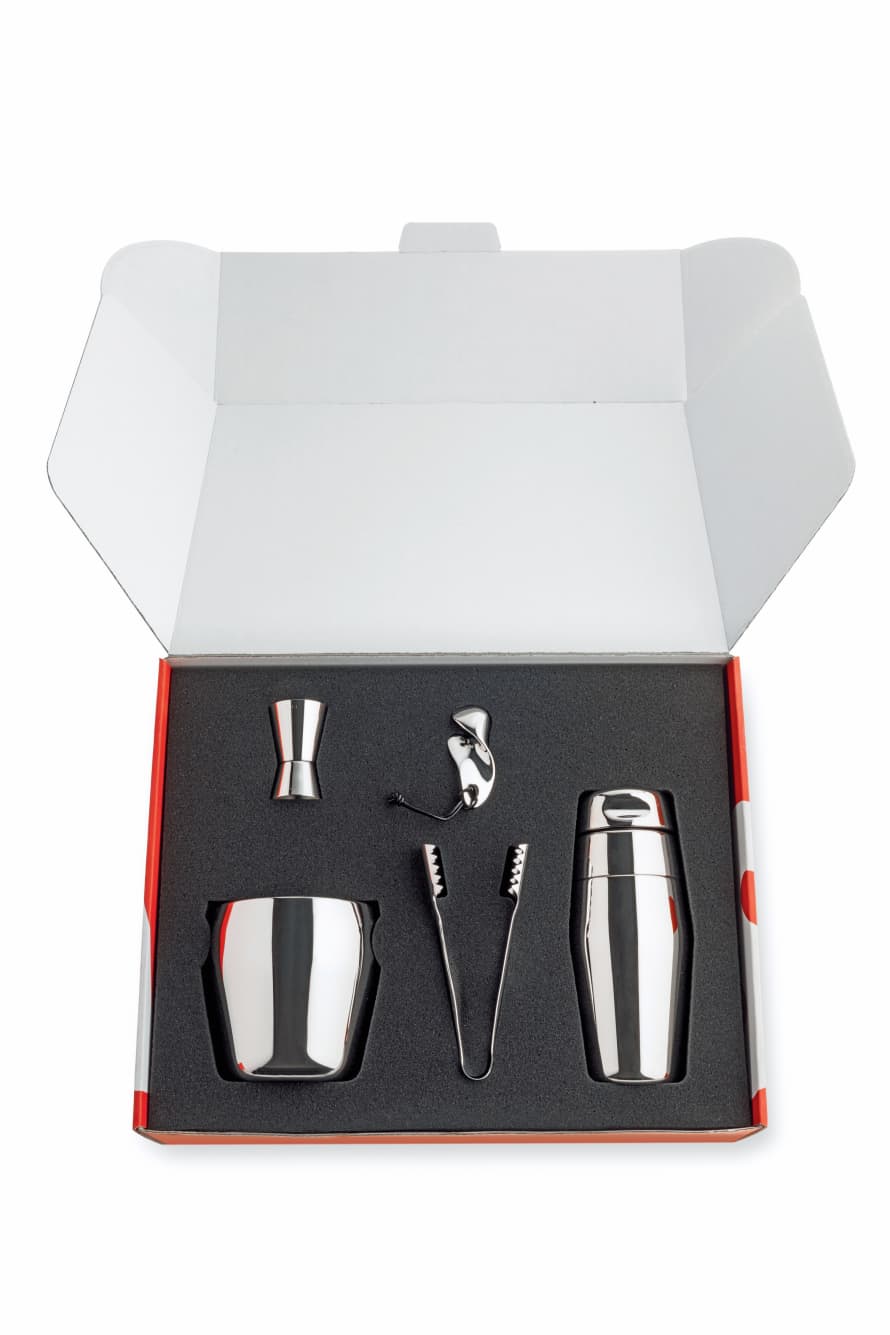 Alessi Mirror Polished Stainless Steel Cocktail Set