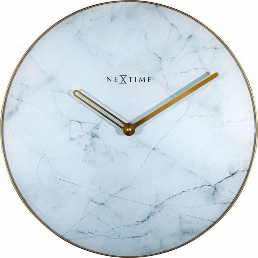 Nextime Marble White & Gold Wall Clock