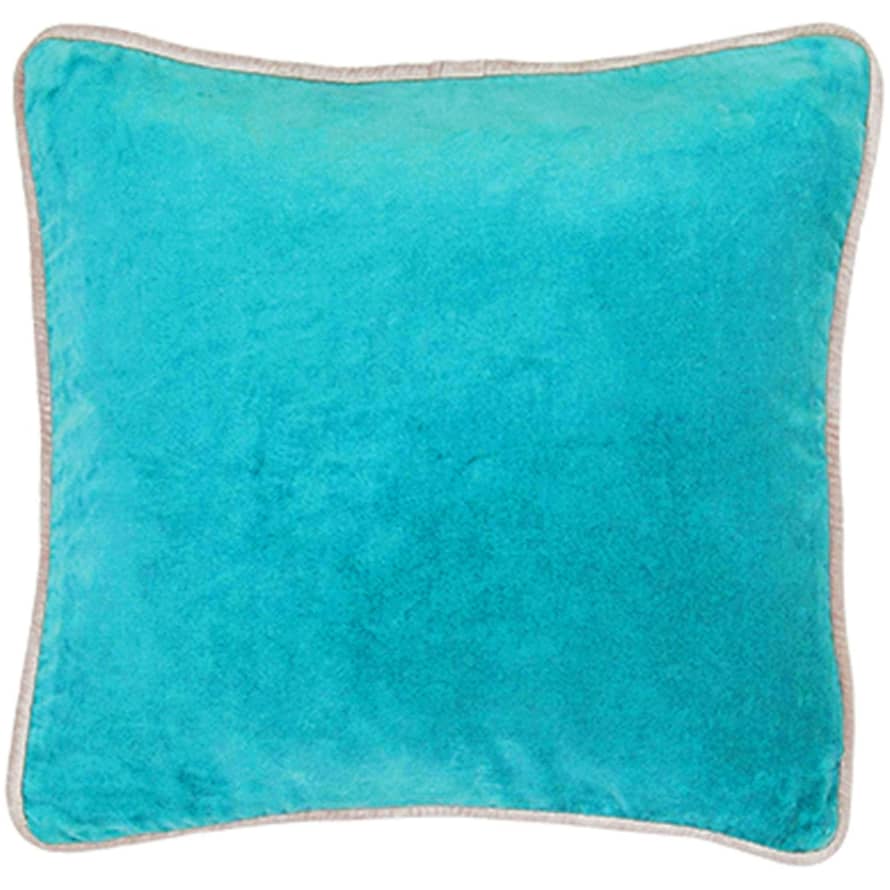 Liv Interior Capri Blue Velvet Cushion - 45cm x 45cm