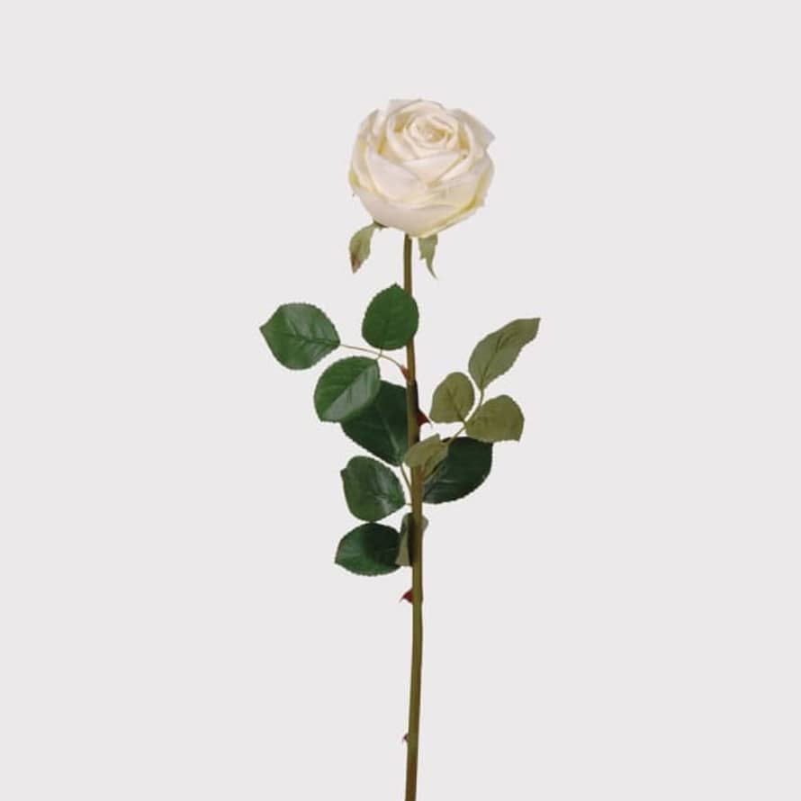 Grace and Grey Faux White Vienna Rose Stem