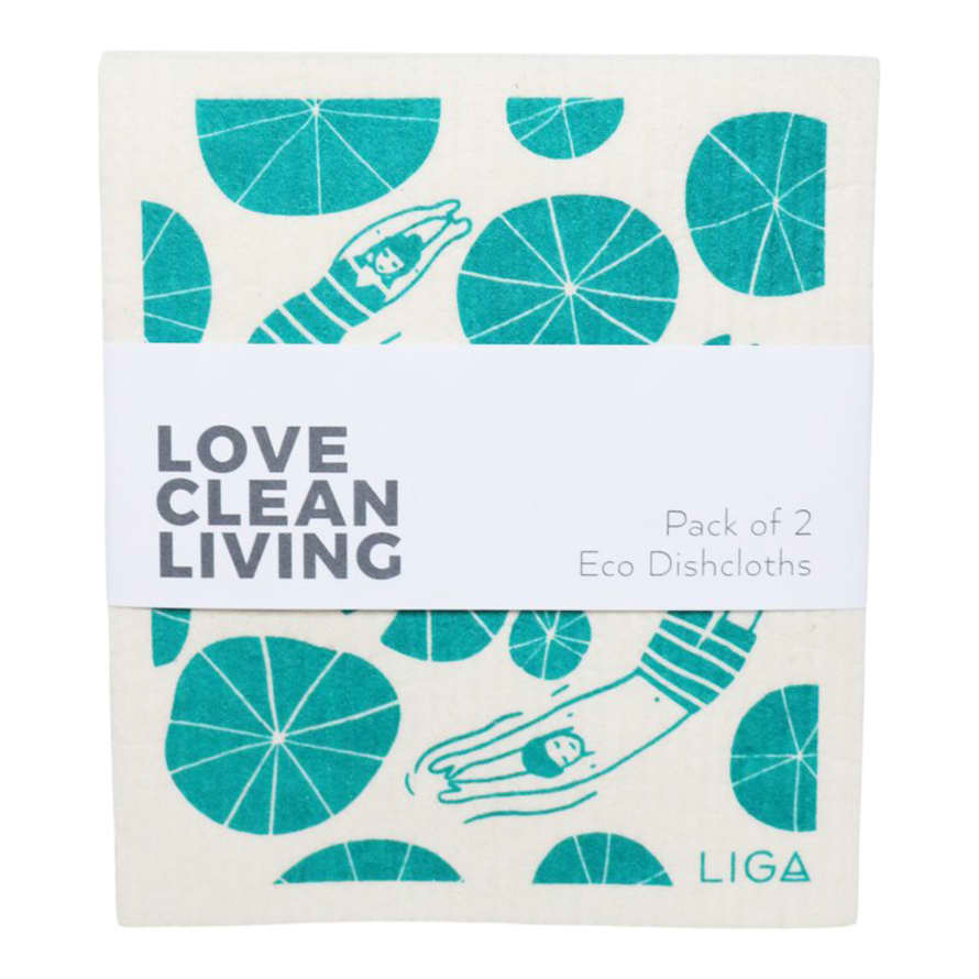 LIGA Wild Swimming and Hydrangea Eco Dishcloths