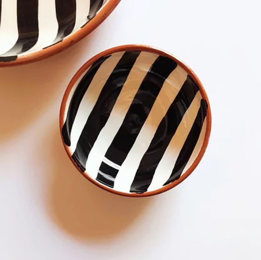 Casa Cubista Mini Ceramic Bowl Bold Stripe - Black