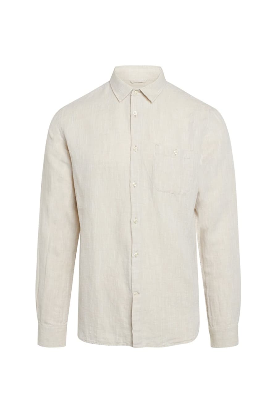 Knowledge Cotton Apparel  Larch Structured Linen Shirt