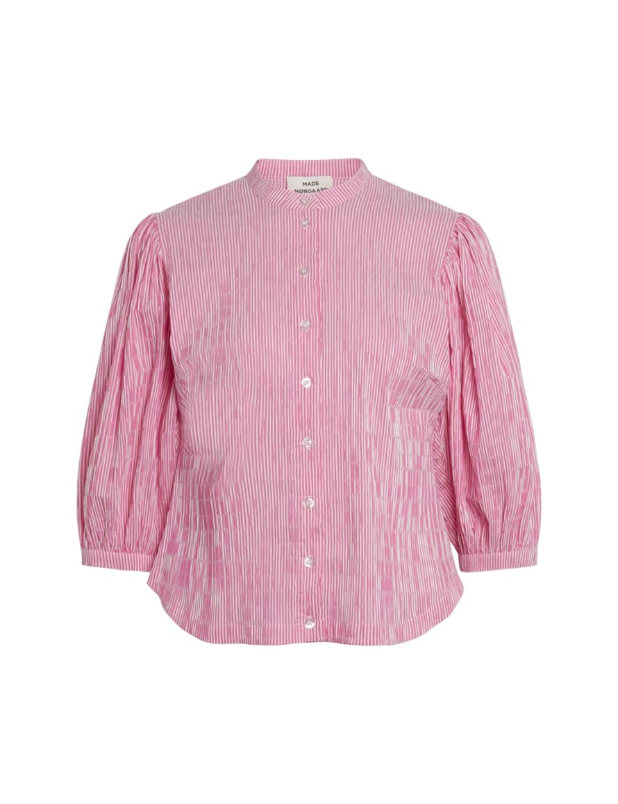 Mads Norgaard Crinckle Pop Sigga Shirt, Pink/White