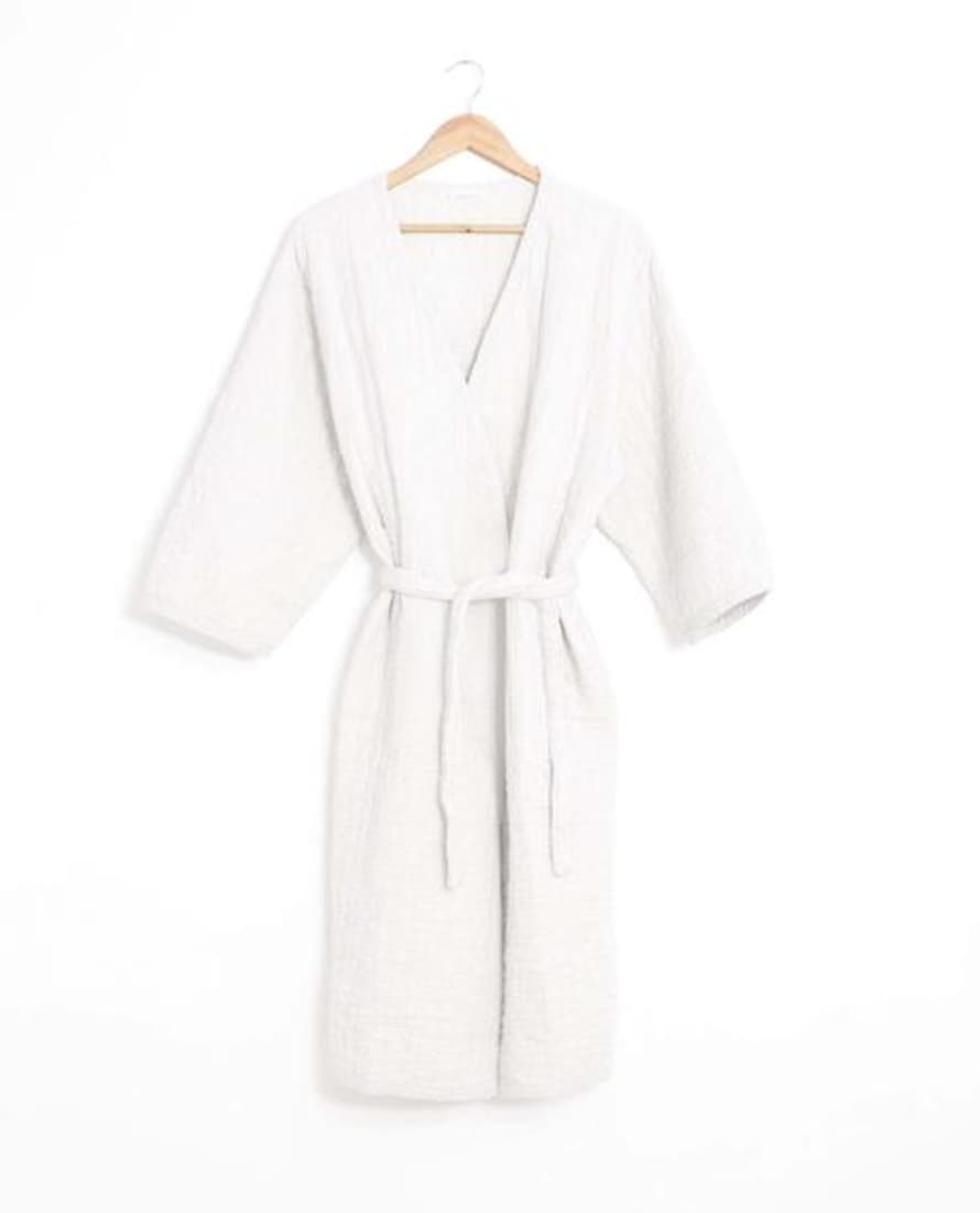 Beaumont Organic SPRING Adeline Organic Cotton Dressing Gown In Off White