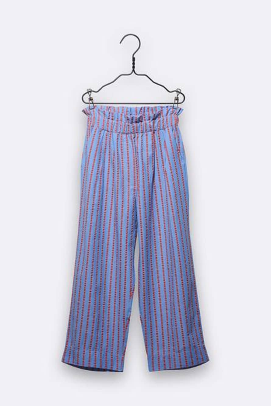 LOVE kidswear Mathilda Trousers In Blue Orange Stripes For Kids