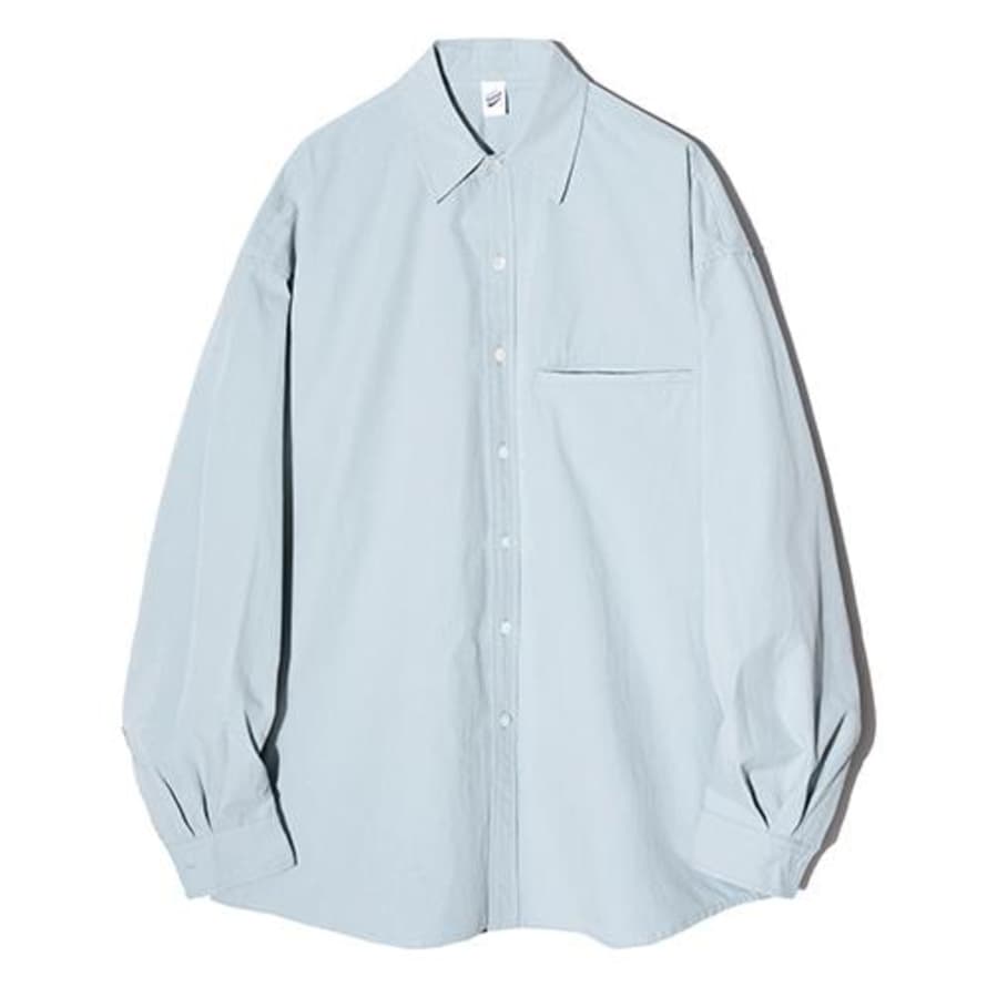 Partimento Oversize Washing Cotton Shirt in Sky Blue