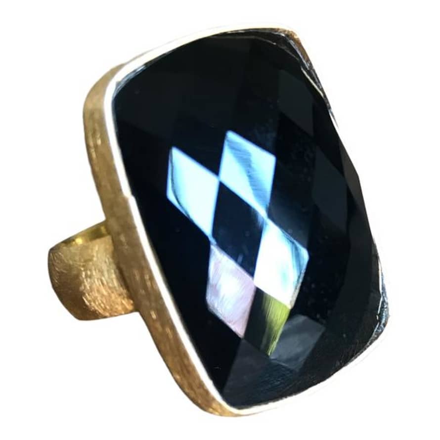 Window Dressing The Soul Wdts Gold Plated Silver Onyx Ring