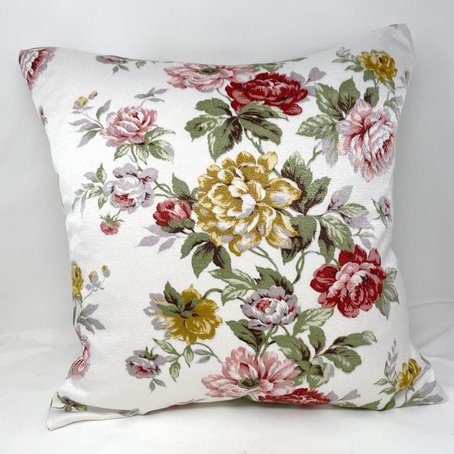 Pale & Interesting Vintage Pink and Yellow Roses Cushion Cover