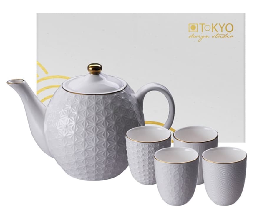 Tokyo Design Studio Tea Set Nippon White - Set of 5 + Gift Box