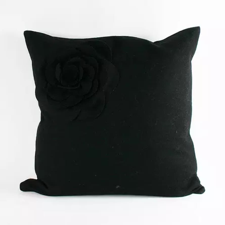 Victoria & Co. Black Lotus Flower Cushion 45x45