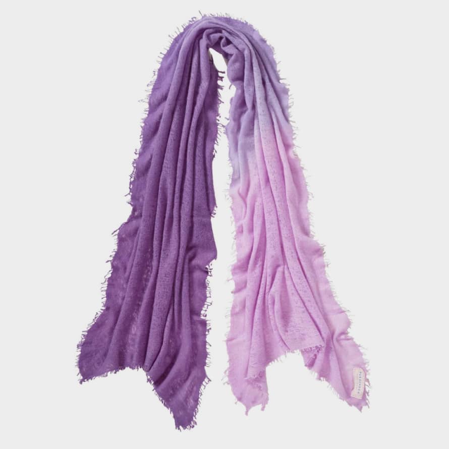 Pur Schoen Hand Felted Cashmere Soft Scarf Ombre Lilac-Purple + Gift