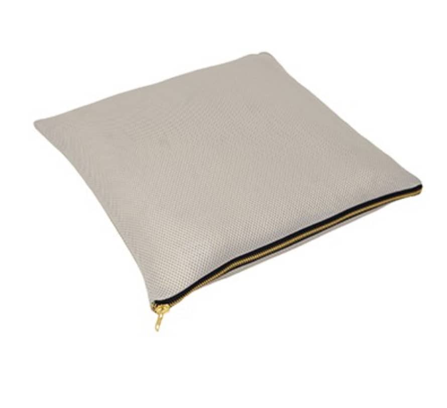 Victoria & Co. Grey Cushion with Gold Zip Detail