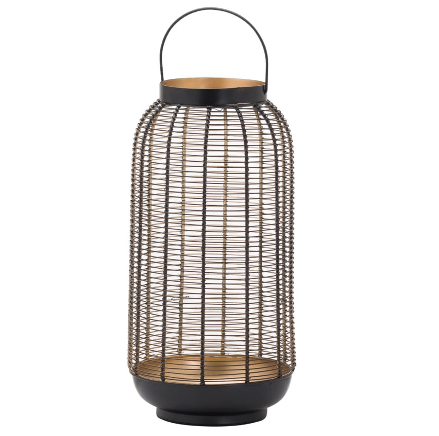 Victoria & Co. Large Black And Gold Wire Lantern