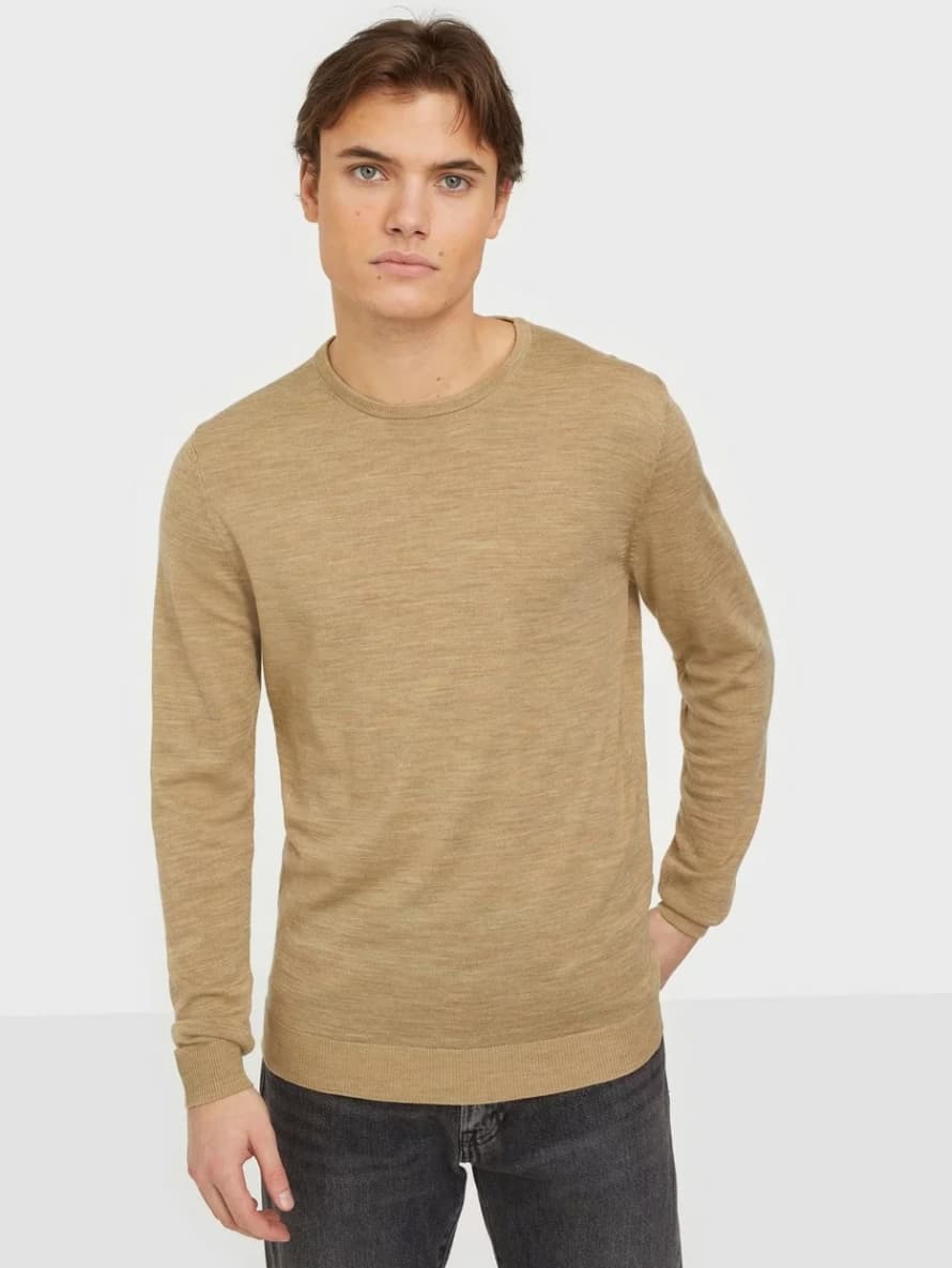 Selected Homme Selected Homme Pull Fin Camel Pour Homme