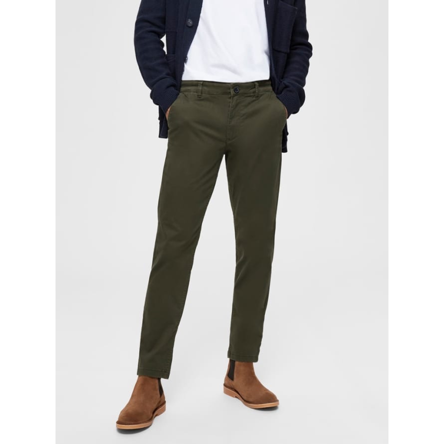 Selected Homme Selected Homme Pantalon Chino Vert Foret