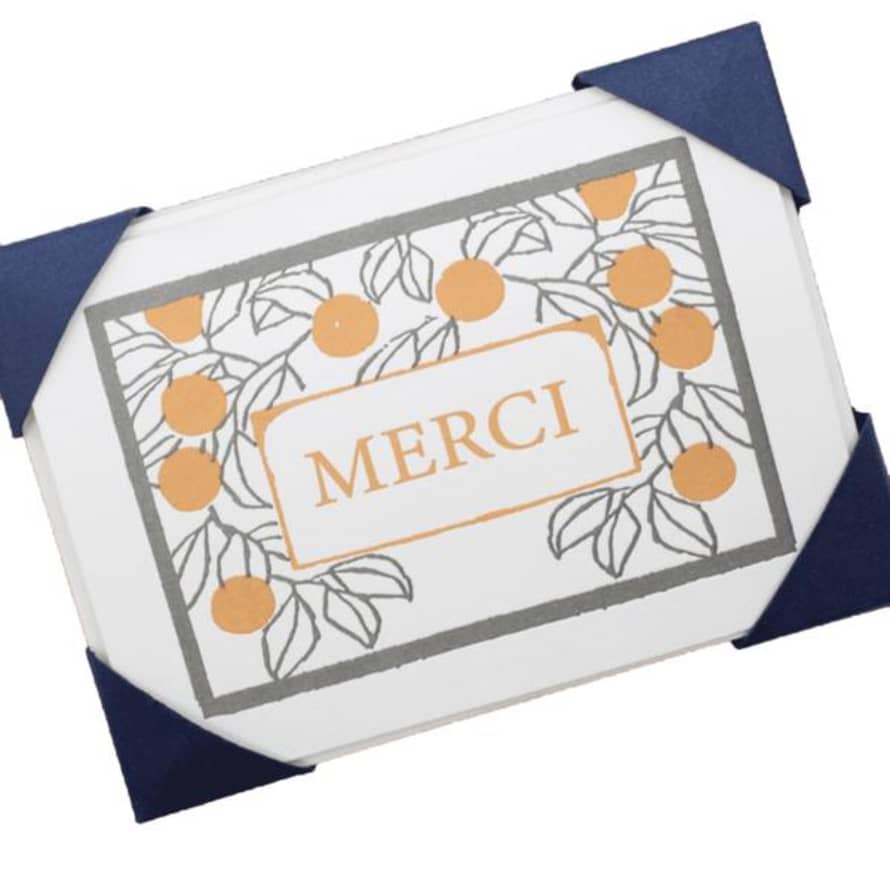 Archivist Merci Orange Pack Of 5 Notecards