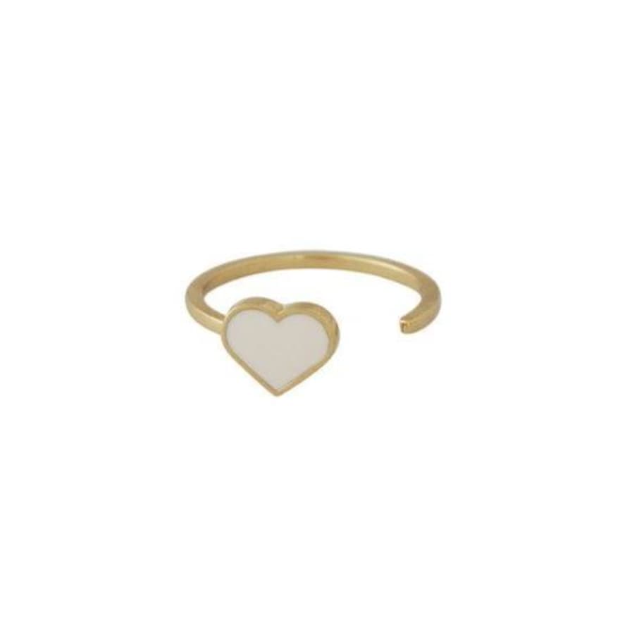 Design Letters Herz Ring Gold Nude