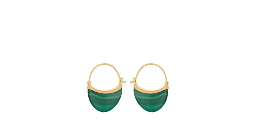 Pernille Corydon Malachite Earrings Gold