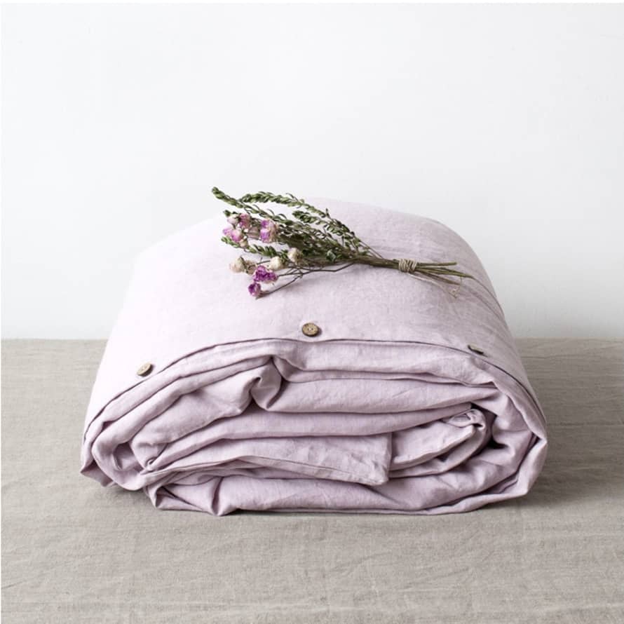 Linen Tales Duvet Cover 100% Linen - Pink Lavender, 135x200cm