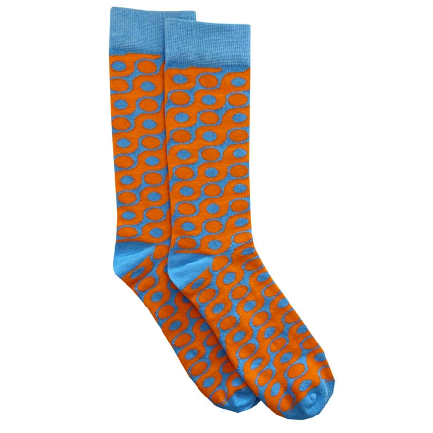 Gresham Blake Orange and Blue Spot Socks