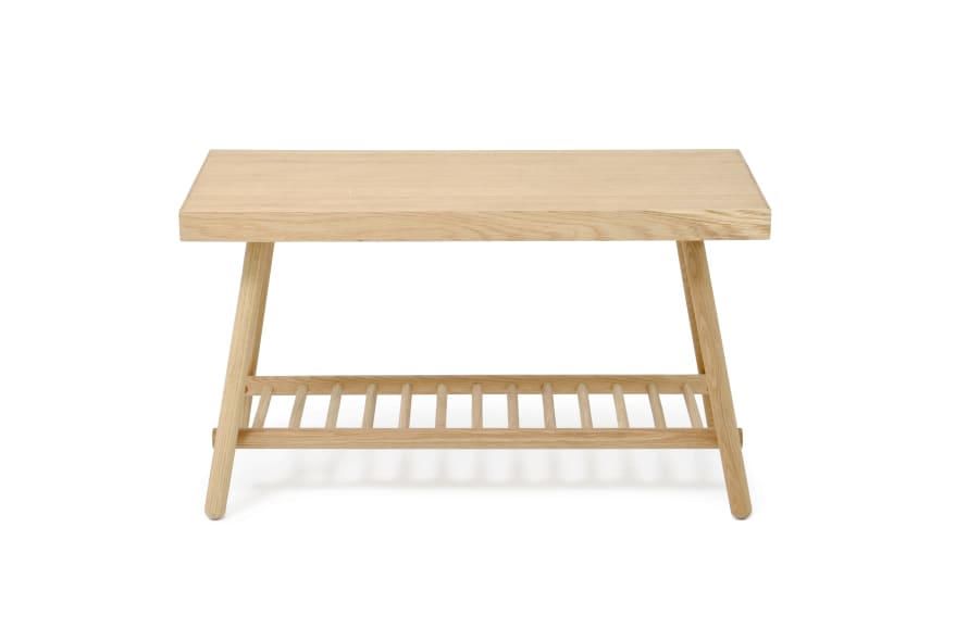 Wireworks Bench 75 Seat with Storage in Natural Oak