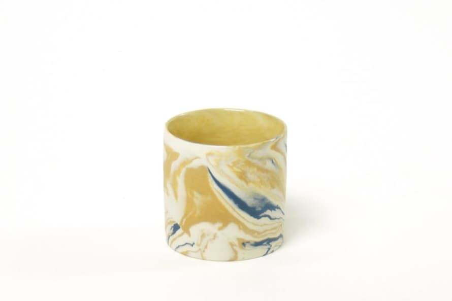 Kinta Mustard & Blue Marble Cup in Small 150ml