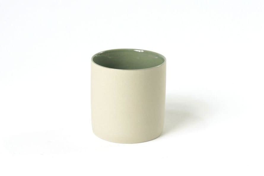 Kinta Ivory Mug with Celadon Glaze Inside in Small 150ml