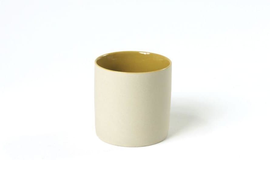 Kinta Ivory Mug with Mustard Glaze Inside in Small 150ml