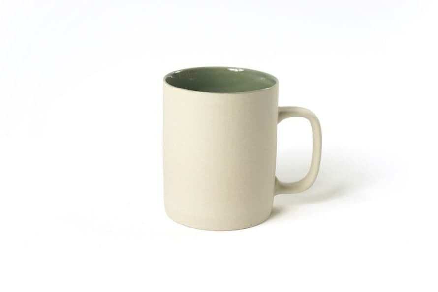 Kinta Ivory Mug with Celadon Glaze in Large 350ml