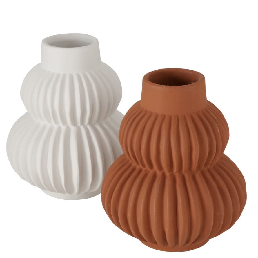 &Quirky Terracotta or Cream White Altena Bobble Vase