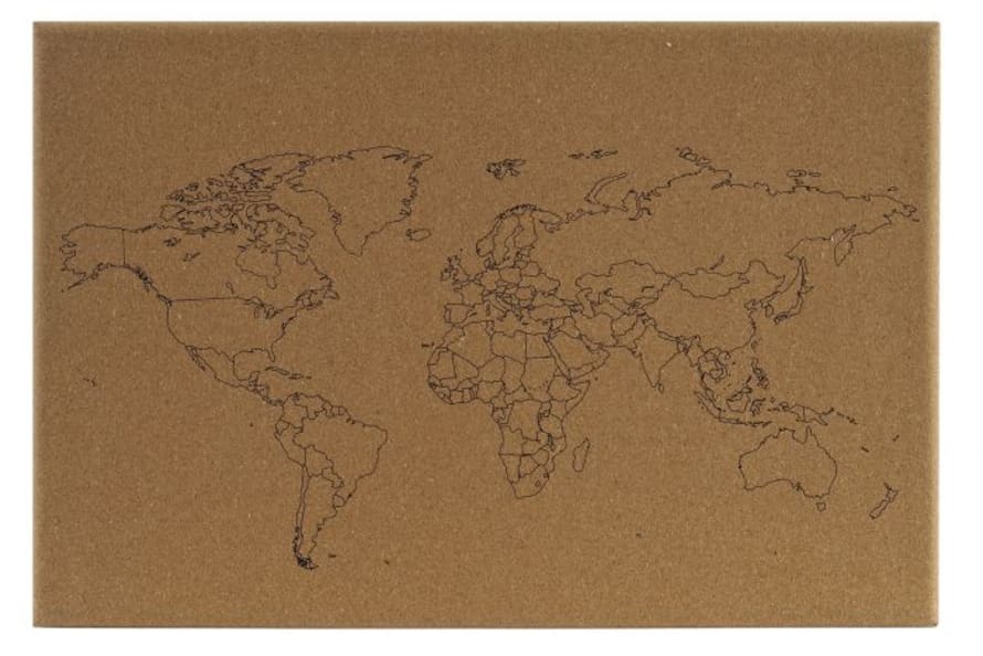 ITEM INTERNATIONAL Memo Cork/MDF 60X2X40 Natural World Map