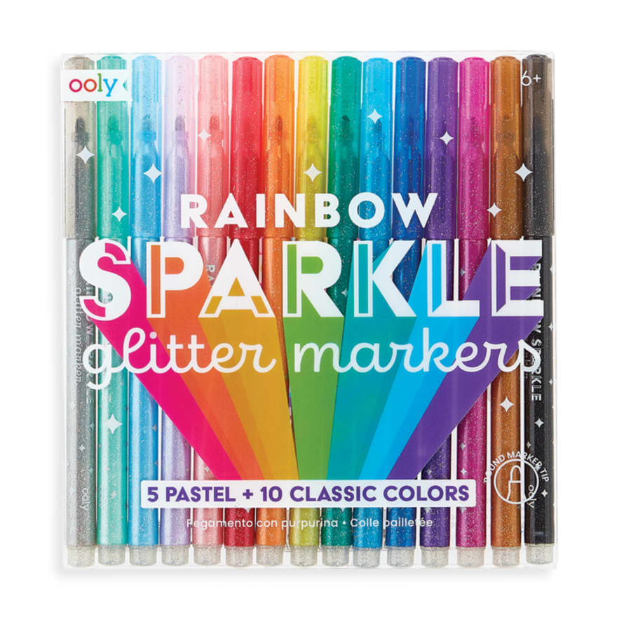 Ooly Rainbow Sparkle Glitter Markers Set Of 15